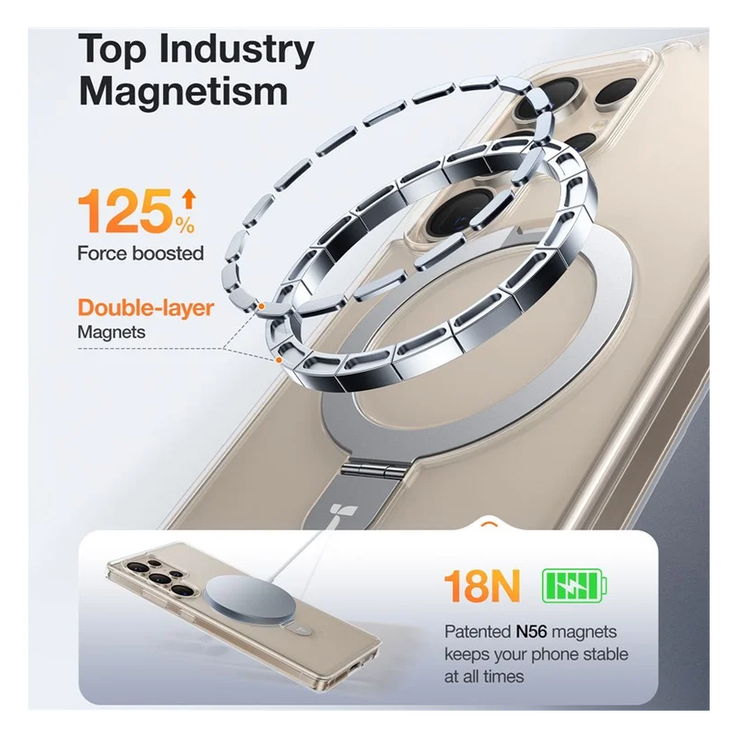 TORRAS Ostand Pro Magnetic Samsung S25 Ultra Hoesje met Stand Transparant afbeelding 7