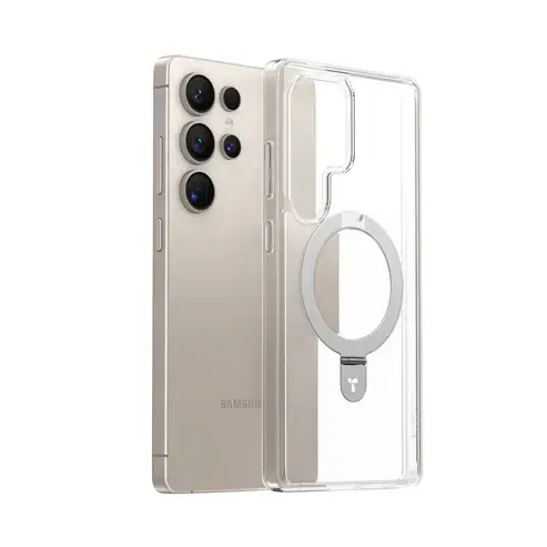 TORRAS Ostand Pro Magnetic Samsung S25 Ultra Hoesje met Stand Transparant afbeelding 6