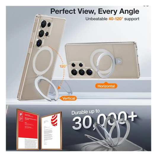 TORRAS Ostand Pro Magnetic Samsung S25 Ultra Hoesje met Stand Transparant afbeelding 8