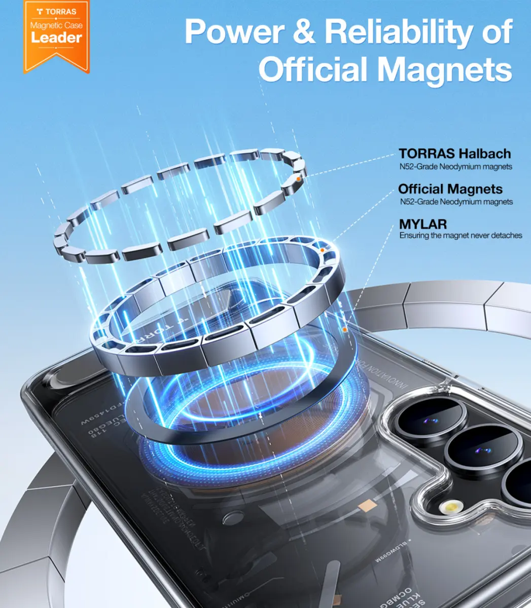 TORRAS Pstand Spin Magnetic Samsung Galaxy S25 Hoesje 360° Kickstand Transparant afbeelding 4