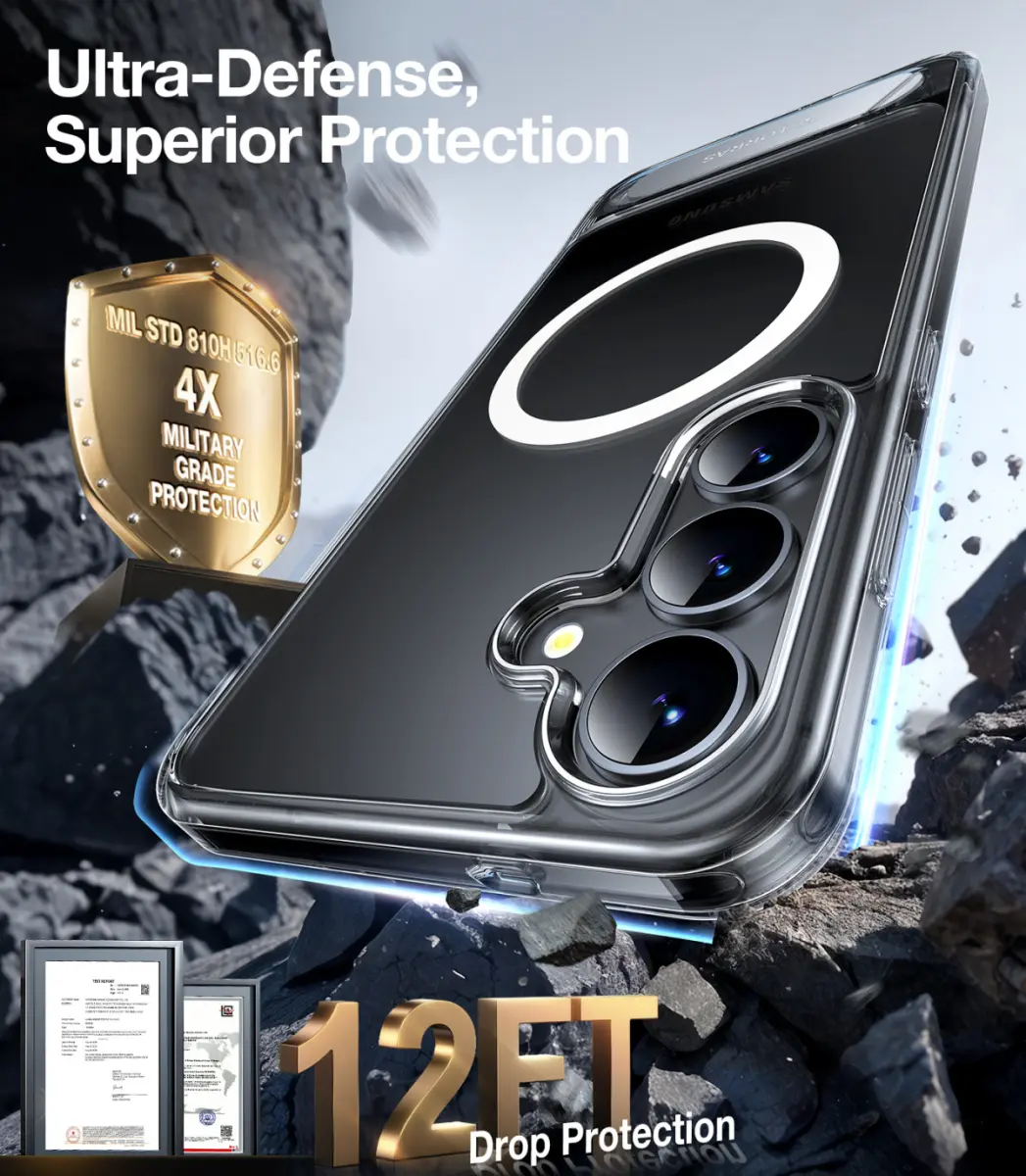 TORRAS Pstand Spin Magnetic Samsung Galaxy S25 Hoesje 360° Kickstand Transparant afbeelding 8