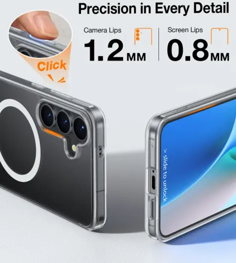 TORRAS Pstand Spin Magnetic Samsung Galaxy S25 Hoesje 360° Kickstand Transparant afbeelding 5