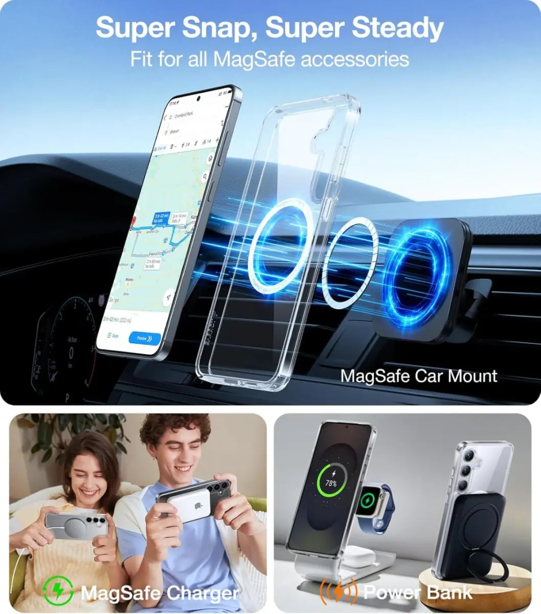 TORRAS Guardian Magnetic Samsung Galaxy S25 Plus Hoesje Back Cover Transparant afbeelding 5