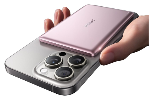 Torras MiniMag 5.000 mAh MagSafe Powerbank Reisformaat Roze afbeelding 2
