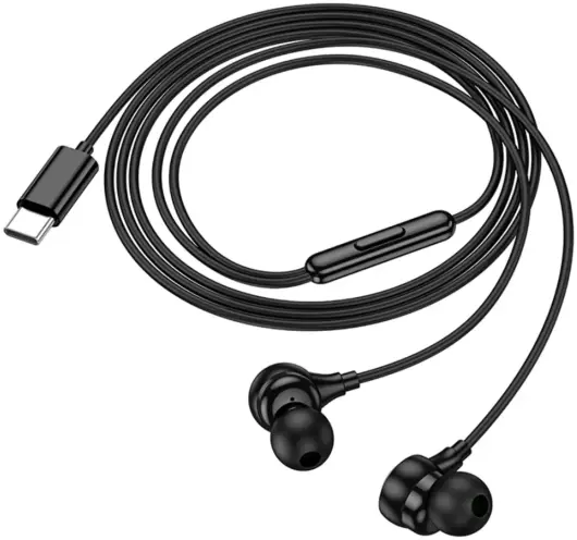 HOCO M116 Bedrade Oordopjes met Microfoon USB-C Zwart afbeelding 3