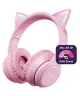 HappyCase Popz Draadloze Kinderkoptelefoon Met Kattenoortjes Roze