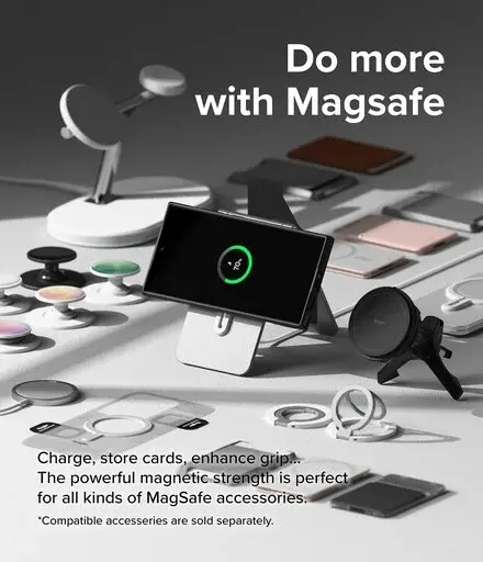 Ringke Fusion Bold Magnetic Samsung Galaxy S25 Ultra Hoesje MagSafe / Qi2 Zwart afbeelding 4