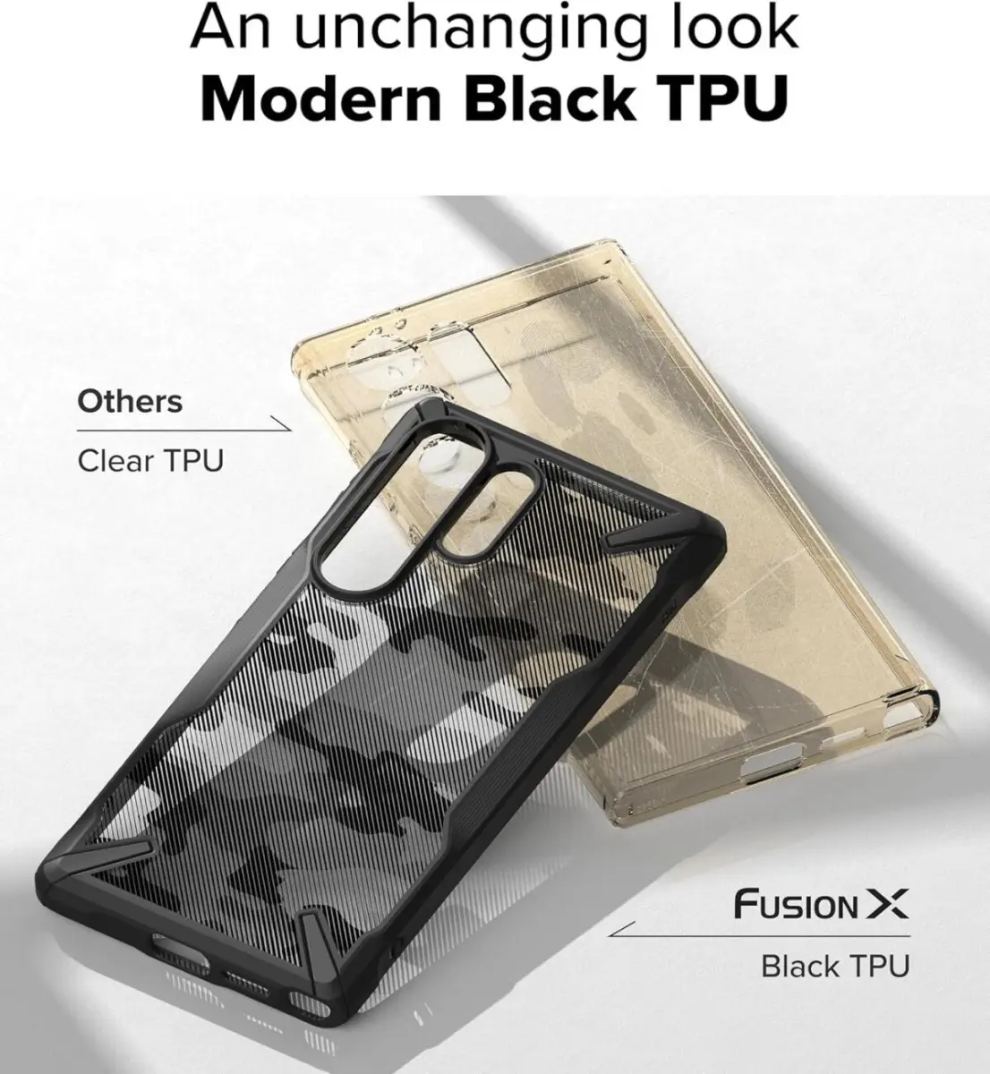 Ringke Fusion X Samsung Galaxy S25 Ultra Hoesje Back Cover Camo Zwart afbeelding 5