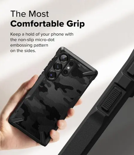 Ringke Fusion X Samsung Galaxy S25 Ultra Hoesje Back Cover Camo Zwart afbeelding 6