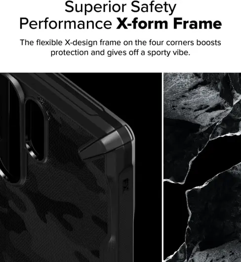 Ringke Fusion X Samsung Galaxy S25 Ultra Hoesje Back Cover Camo Zwart afbeelding 7