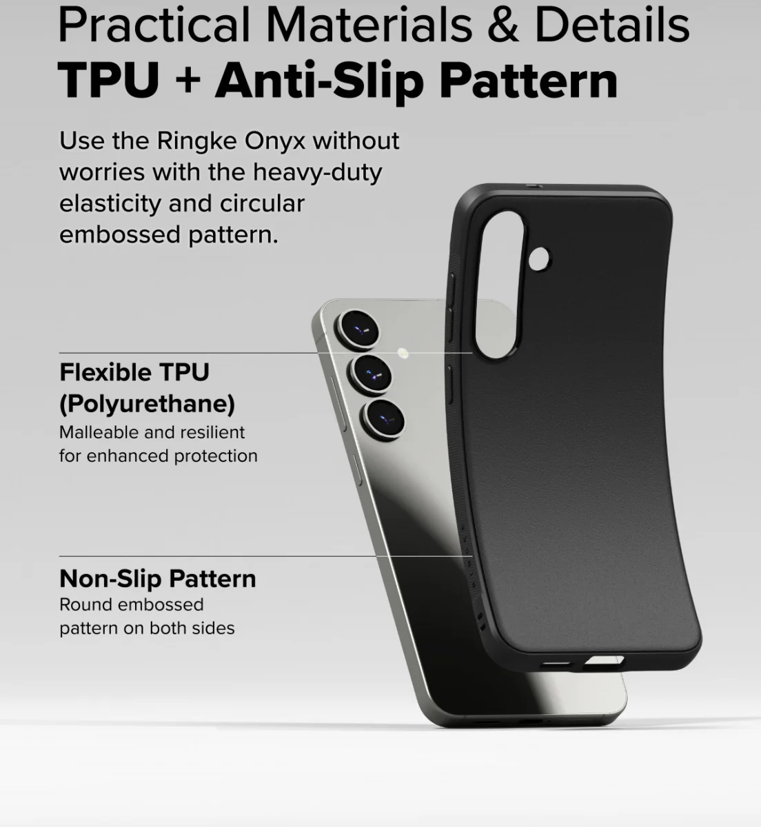 Ringke Onyx Samsung Galaxy S25 Hoesje Flexibel TPU Back Cover Zwart afbeelding 5