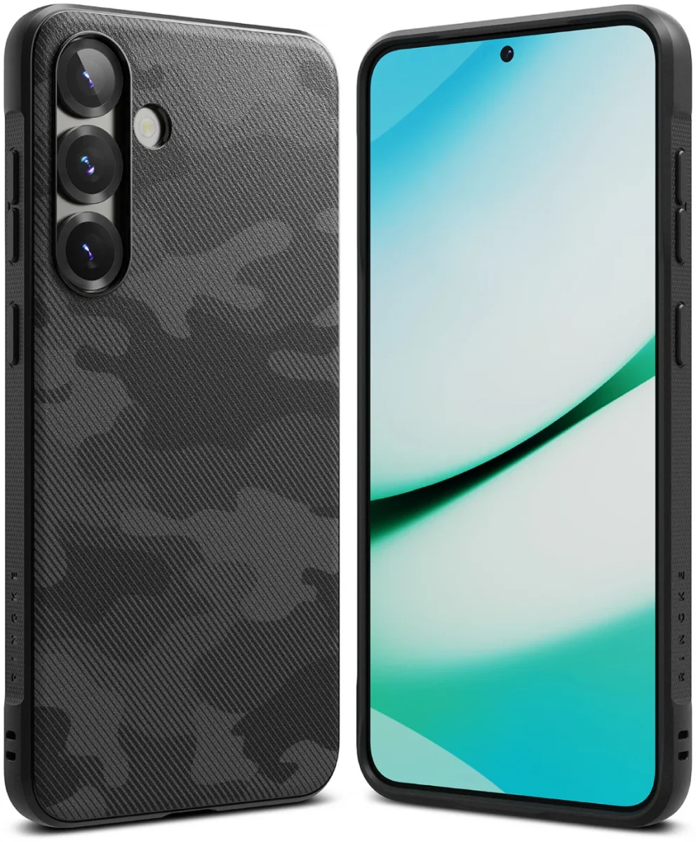 Ringke Onyx Samsung Galaxy S25 Hoesje Flexibel TPU Back Cover Design Camo Zwart afbeelding 1