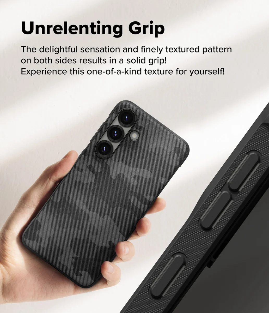 Ringke Onyx Samsung Galaxy S25 Hoesje Flexibel TPU Back Cover Design Camo Zwart afbeelding 3