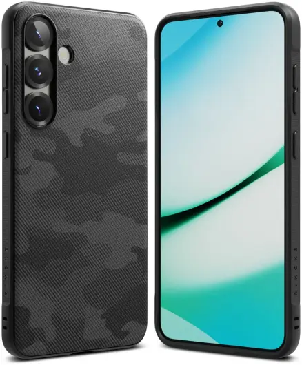 Ringke Onyx Samsung Galaxy S25 Hoesje Flexibel TPU Back Cover Design Camo Zwart afbeelding 1