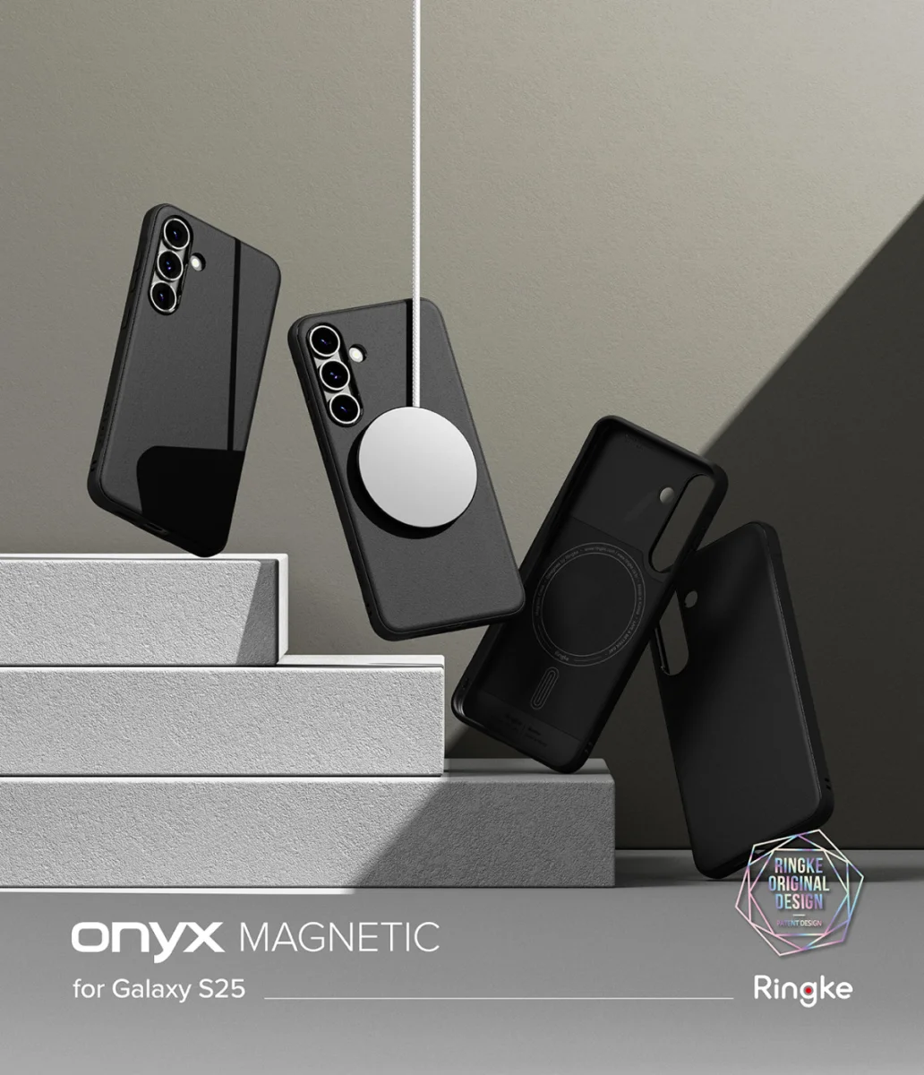 Ringke Onyx Magnetic Samsung Galaxy S25 Hoesje MagSafe / Qi2 Zwart afbeelding 3