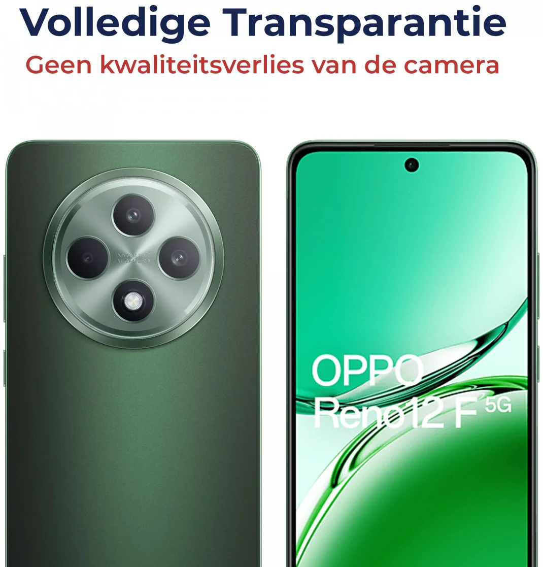 Rosso Oppo Reno 12 F Camera Lens Protector Transparant afbeelding 5
