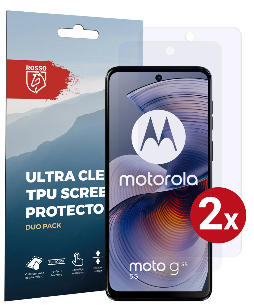 Rosso Motorola Moto G55 Screen Protector Case Friendly Folie Duo Pack afbeelding 1