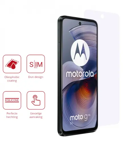 Rosso Motorola Moto G55 Screen Protector Case Friendly Folie Duo Pack afbeelding 2