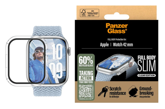 PanzerGlass Full Body Slim Apple Watch 10 42MM Screen Protector Transparant afbeelding 1