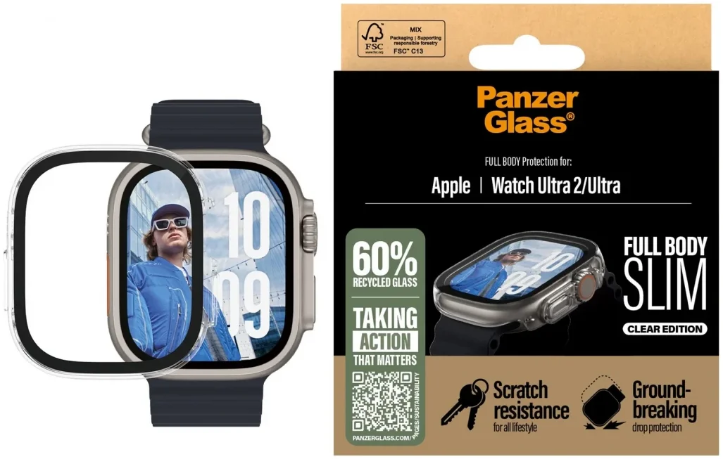 PanzerGlass Full Body Slim Apple Watch Ultra (2) Screen Protector Transparant afbeelding 1