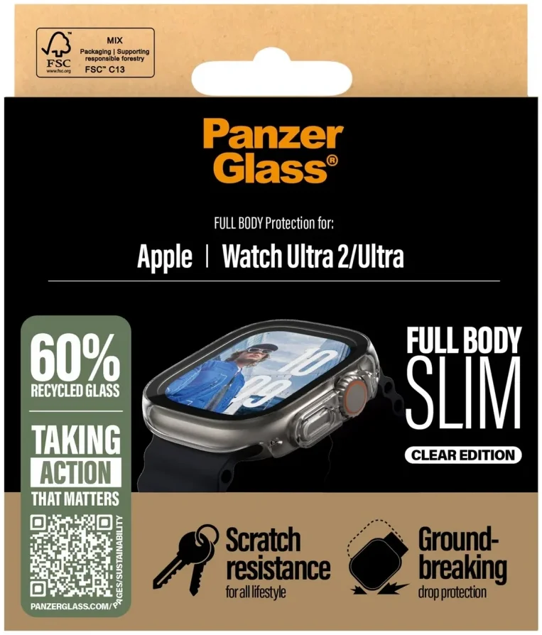 PanzerGlass Full Body Slim Apple Watch Ultra (2) Screen Protector Transparant afbeelding 4