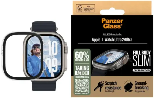 PanzerGlass Full Body Slim Apple Watch Ultra (2) Screen Protector Transparant afbeelding 1