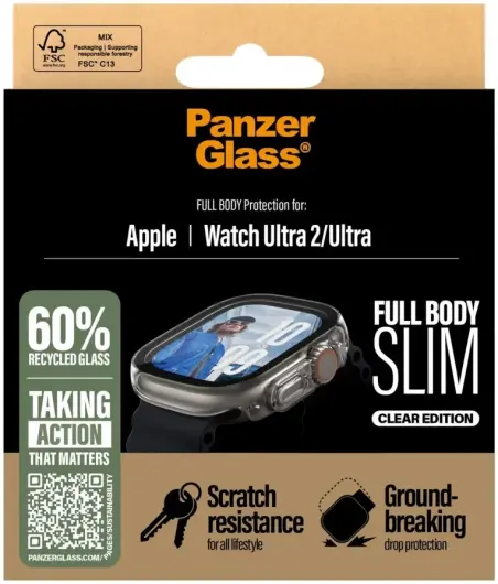 PanzerGlass Full Body Slim Apple Watch Ultra (2) Screen Protector Transparant afbeelding 4