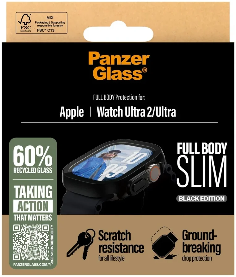 PanzerGlass Full Body Slim Apple Watch Ultra (2) Screen Protector Zwart afbeelding 4
