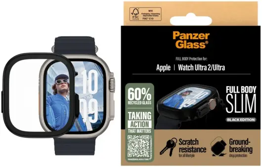 PanzerGlass Full Body Slim Apple Watch Ultra (2) Screen Protector Zwart afbeelding 1
