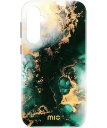 MIO MagSafe Samsung Galaxy S24 FE Hoesje Hard Shell Back Cover Green Marble