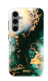 MIO MagSafe Samsung Galaxy S24 FE Hoesje Hard Shell Back Cover Green Marble afbeelding