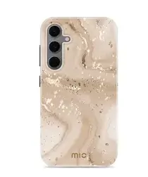 MIO MagSafe Samsung Galaxy S24 FE Hoesje Hard Shell Back Cover Gold Marble afbeelding