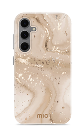 MIO MagSafe Samsung Galaxy S24 FE Hoesje Hard Shell Back Cover Gold Marble