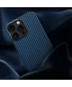 Nekit Fiber Apple iPhone 15 Pro Max Hoesje MagSafe Kevlar Back Cover Dun Blauw