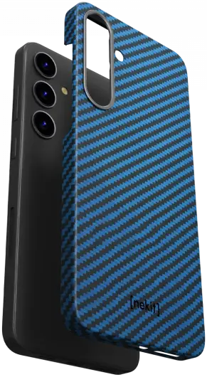 NEKIT Fiber Samsung Galaxy S24 Hoesje MagSafe Kevlar Back Cover Dun Blauw afbeelding 12