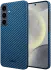 NEKIT Fiber Samsung Galaxy S24 Hoesje MagSafe Kevlar Back Cover Dun Blauw afbeelding 2