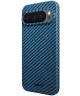 Nekit Fiber Google Pixel 9 / 9 Pro Hoesje MagSafe Kevlar Back Cover Dun Blauw