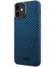 Nekit Fiber Apple iPhone 12 / 12 Pro Hoesje MagSafe Kevlar Back Cover Dun Blauw