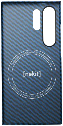 NEKIT Fiber Samsung Galaxy S23 Ultra Hoesje MagSafe Kevlar Back Cover Dun Blauw afbeelding 17