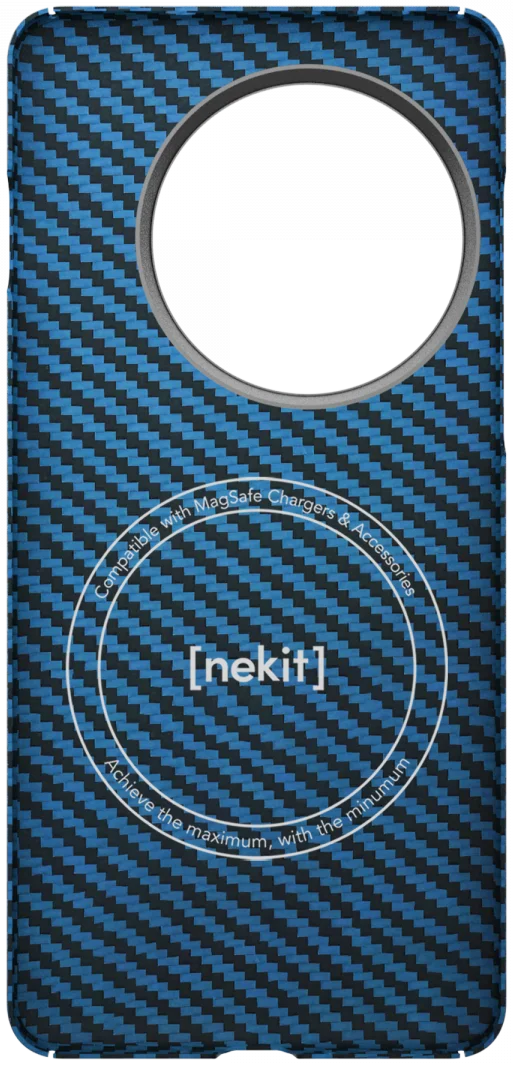 NEKIT Fiber OnePlus 13 Hoesje MagSafe Kevlar Back Cover Dun Blauw afbeelding 17