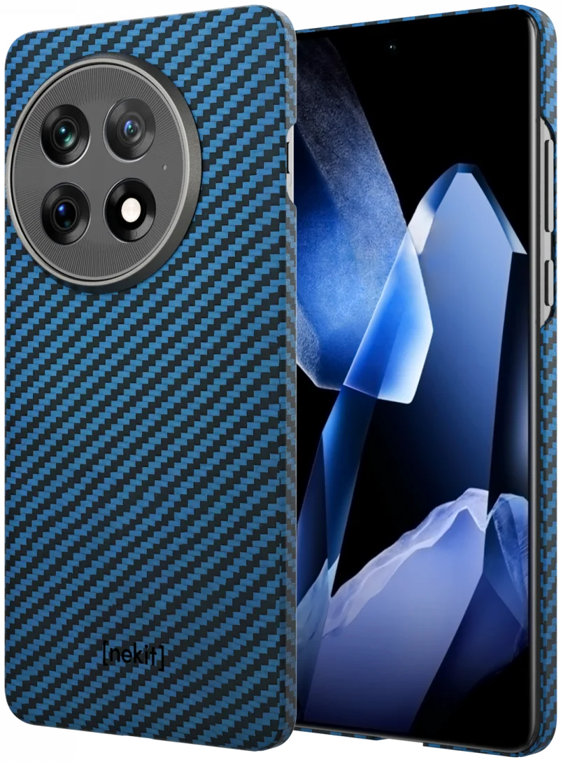 NEKIT Fiber OnePlus 13 Hoesje MagSafe Kevlar Back Cover Dun Blauw afbeelding 2