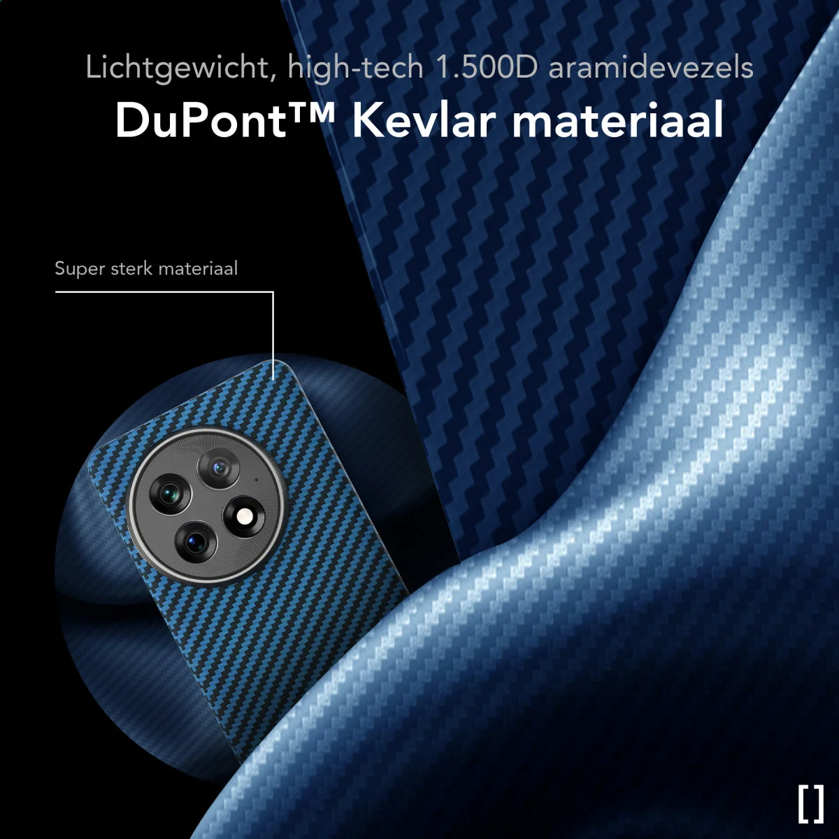 NEKIT Fiber OnePlus 13 Hoesje MagSafe Kevlar Back Cover Dun Blauw afbeelding 3
