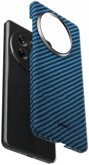NEKIT Fiber OnePlus 13 Hoesje MagSafe Kevlar Back Cover Dun Blauw afbeelding 12