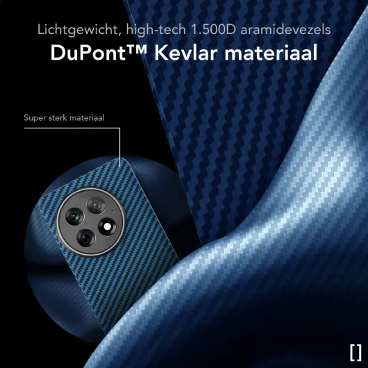 NEKIT Fiber OnePlus 13 Hoesje MagSafe Kevlar Back Cover Dun Blauw afbeelding 3