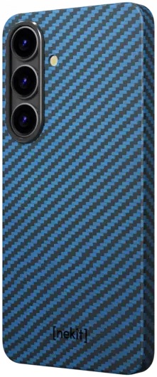 NEKIT Fiber Samsung Galaxy S25 Hoesje MagSafe / Qi2 Kevlar Back Cover Dun Blauw afbeelding 15