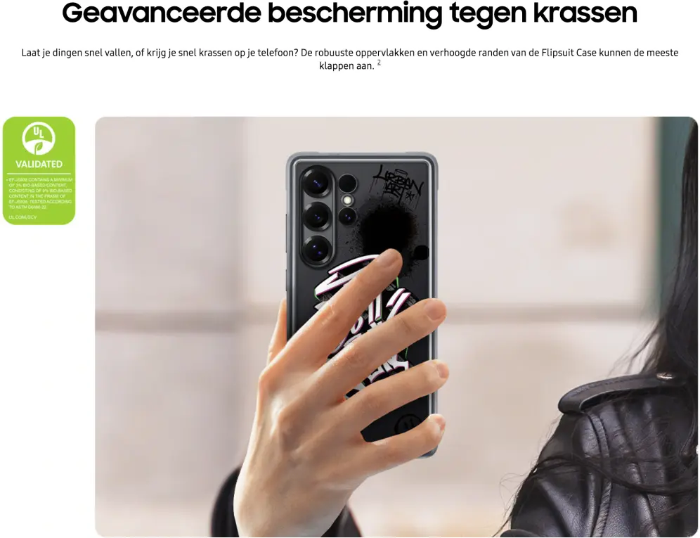 Origineel Samsung Galaxy S25 Ultra Hoesje Rugged FlipSuit Case Transparant Zwart afbeelding 4