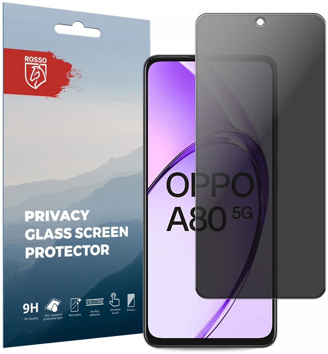 Rosso Oppo A80 9H Tempered Glass Screen Protector Privacy afbeelding 1