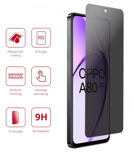 Rosso Oppo A80 9H Tempered Glass Screen Protector Privacy afbeelding 2