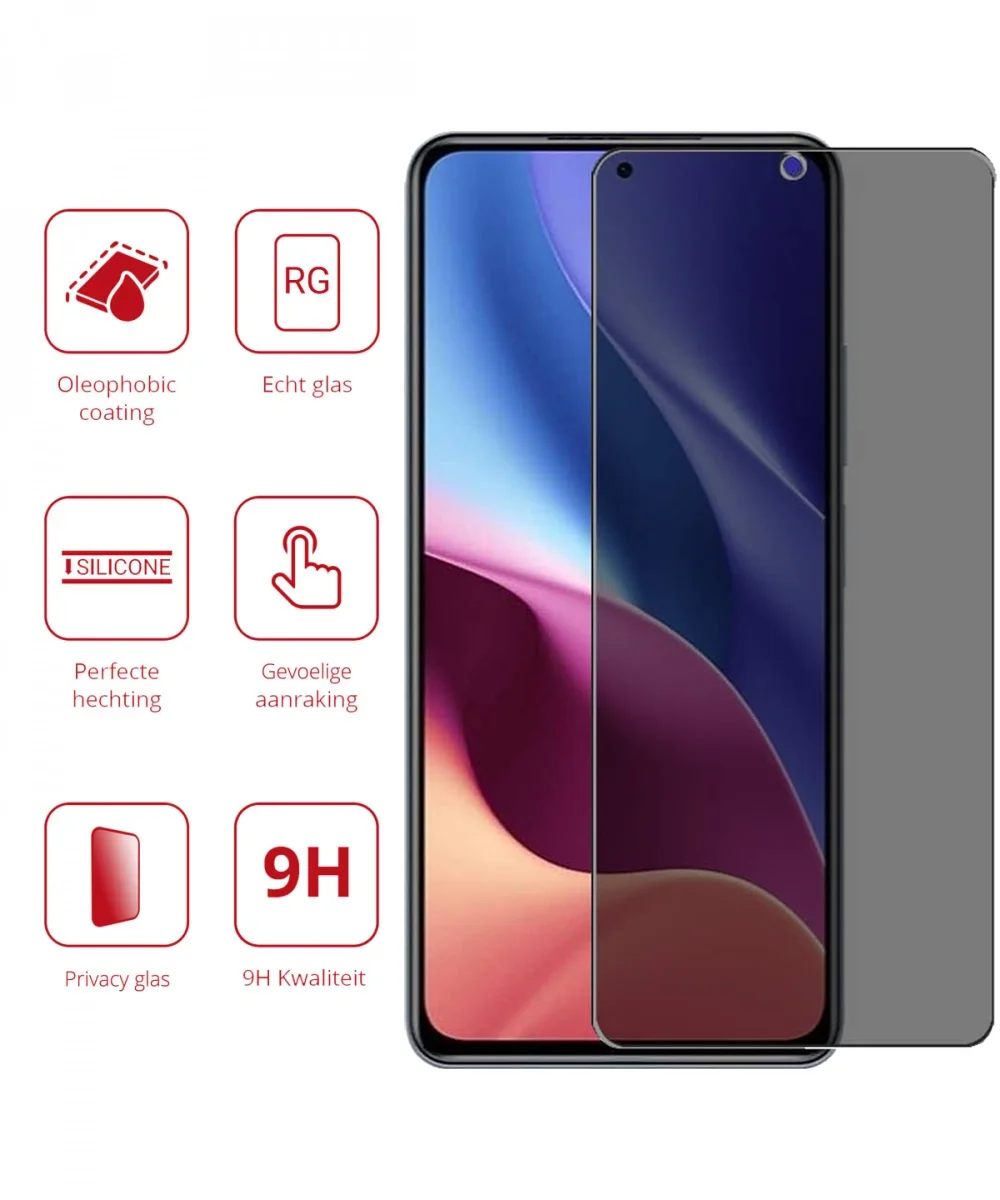 Rosso Oppo Reno 12 F 9H Tempered Glass Screen Protector Privacy afbeelding 2