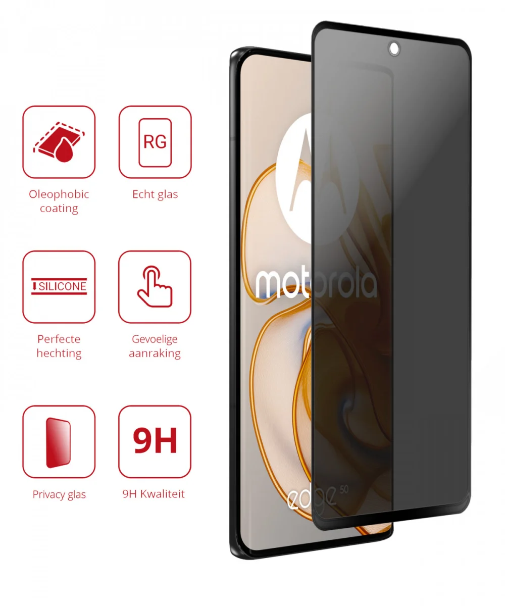 Rosso Motorola Edge 50 9H Tempered Glass Screen Protector Privacy afbeelding 2